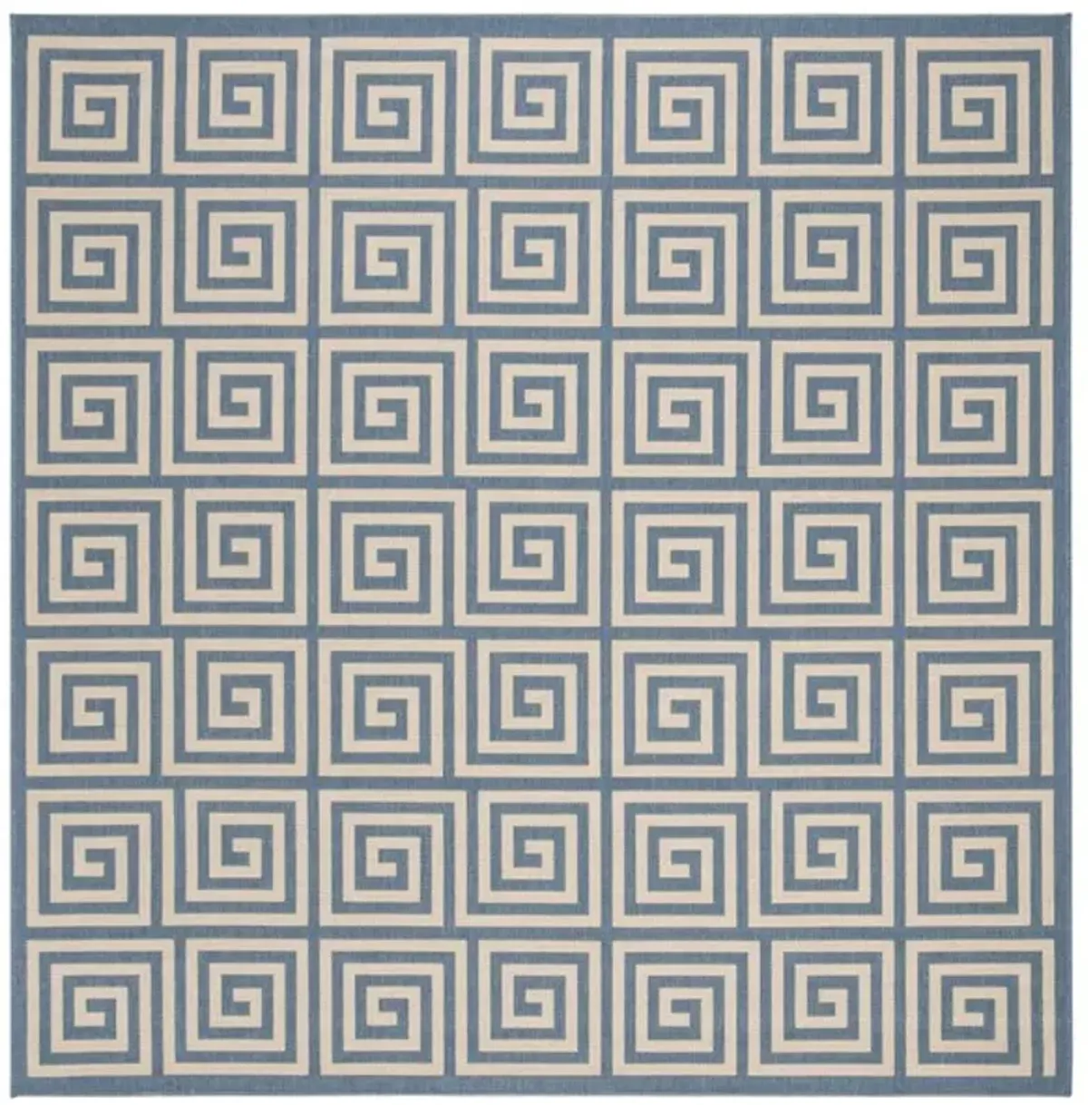 LINDEN 129 Collection LND129N-6SQ Cream / Blue 6'-7" X 6'-7" Square