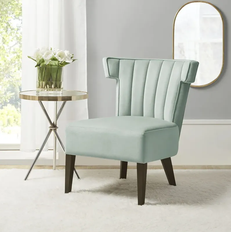 Madison Park Grafton Seafoam Upholstered Armless Accent Lounge chair