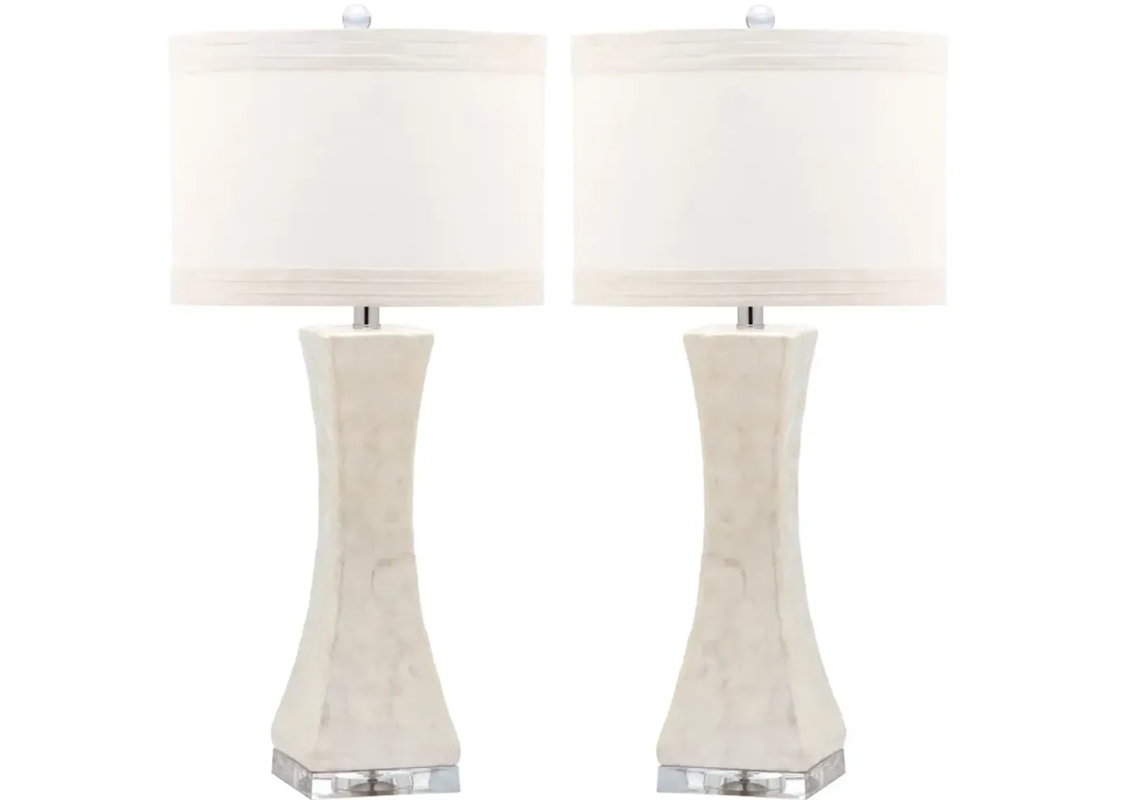 SHELLEY, 30.5 INCH, CREAM, SHELL/IRON TABLE LAMP SET OF 2 W/ USB PORT?