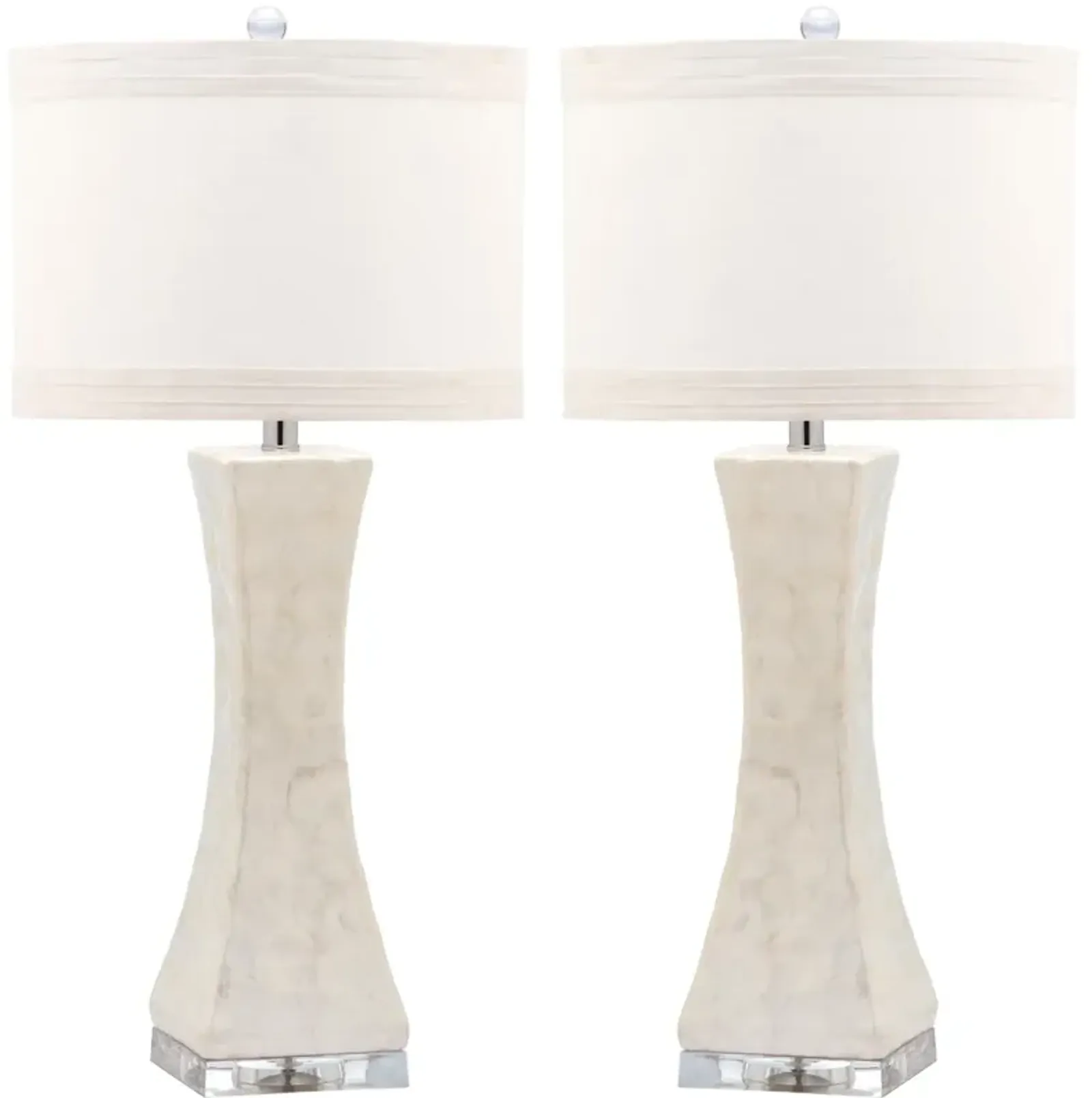 SHELLEY, 30.5 INCH, CREAM, SHELL/IRON TABLE LAMP SET OF 2 W/ USB PORT?