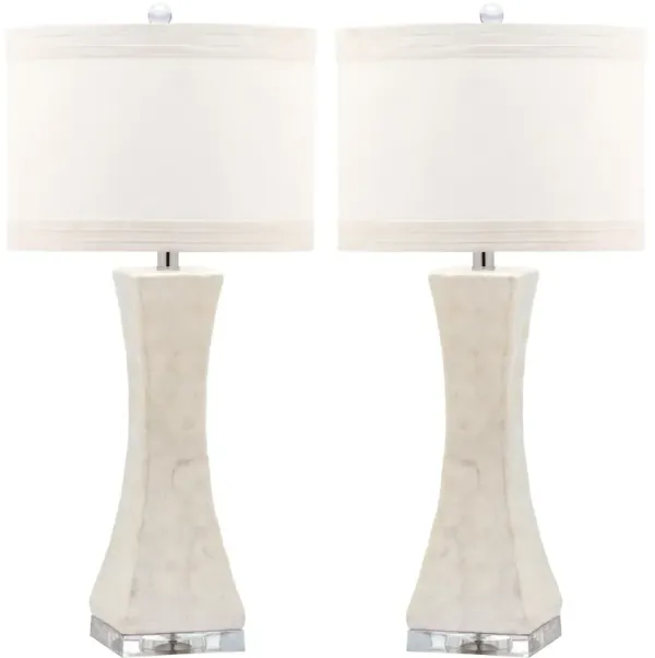 SHELLEY, 30.5 INCH, CREAM, SHELL/IRON TABLE LAMP SET OF 2 W/ USB PORT?
