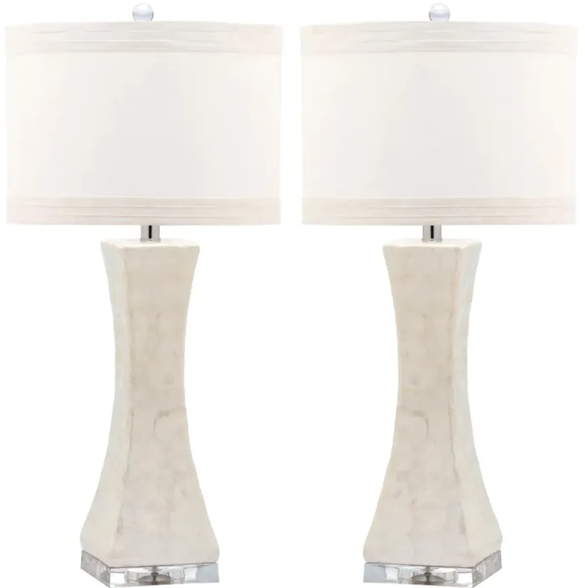 SHELLEY, 30.5 INCH, CREAM, SHELL/IRON TABLE LAMP SET OF 2 W/ USB PORT?