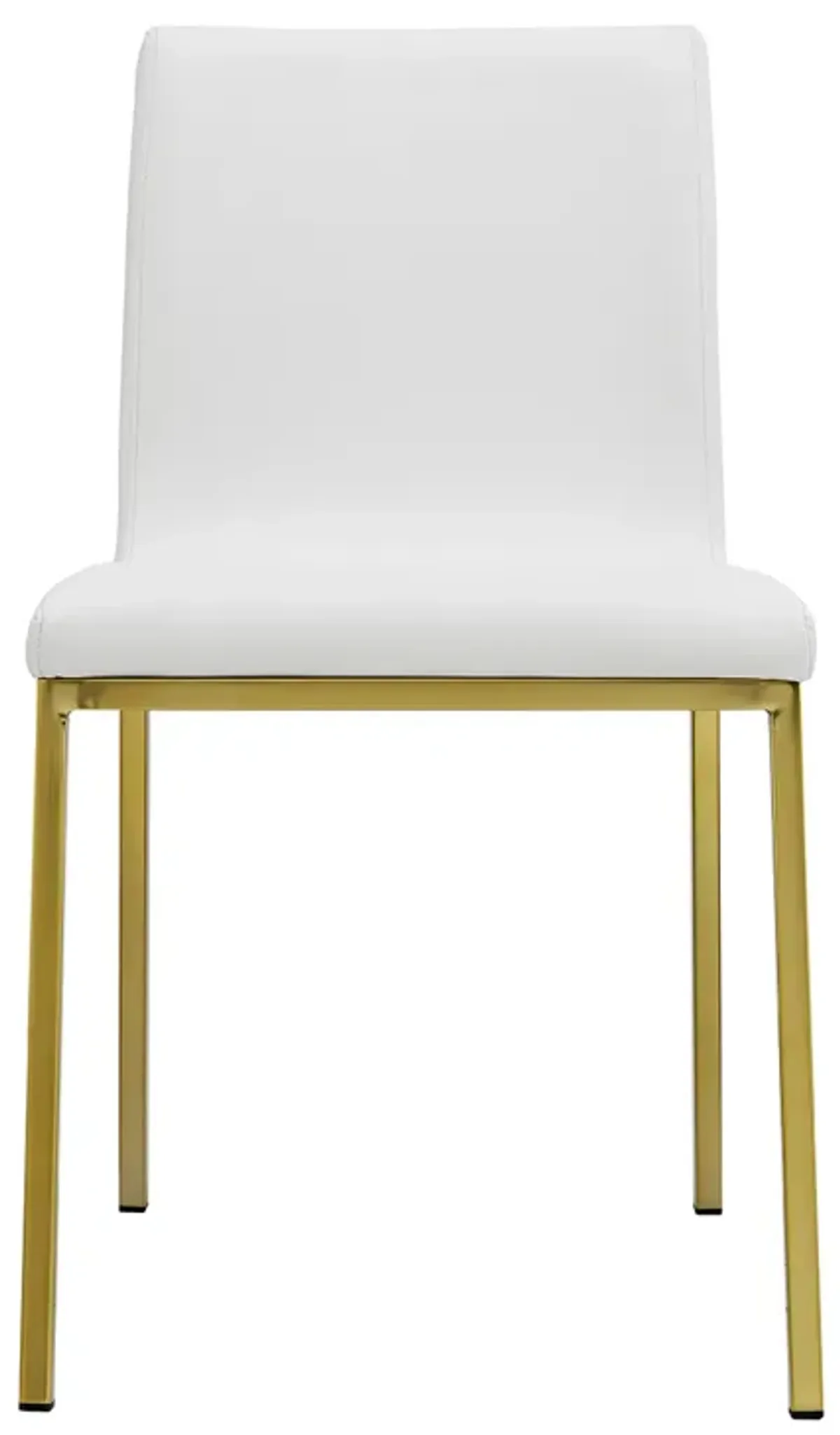 Scott Side Chair in White with Matte Brushed Gold Legs - Set of 2