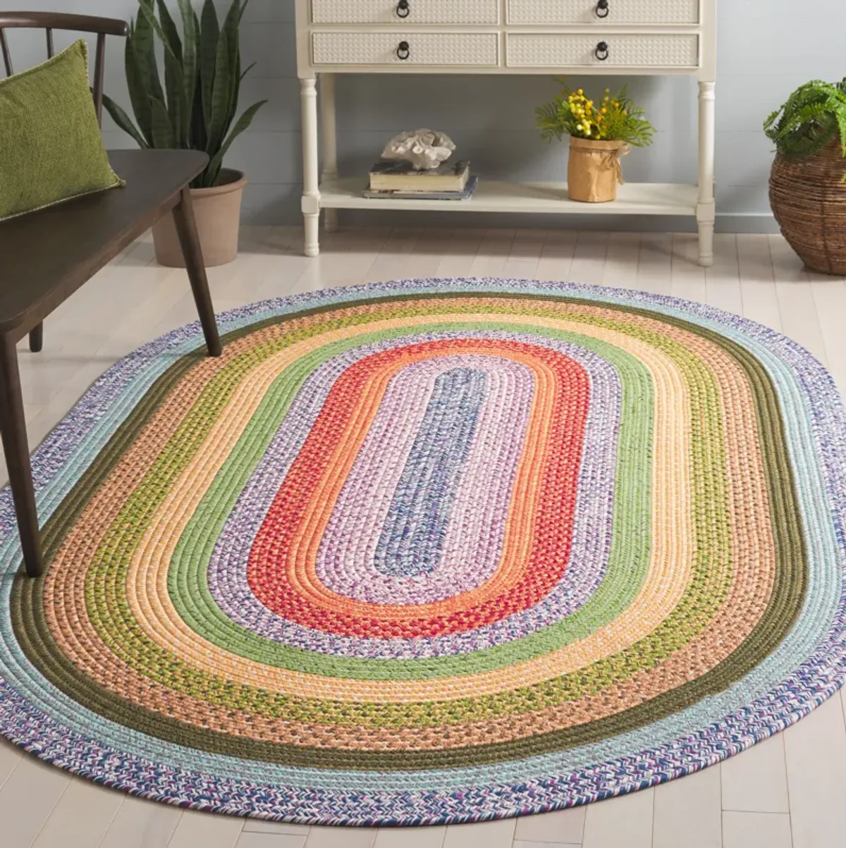 BRAIDED Hand Woven 6' x 9' Oval area rug