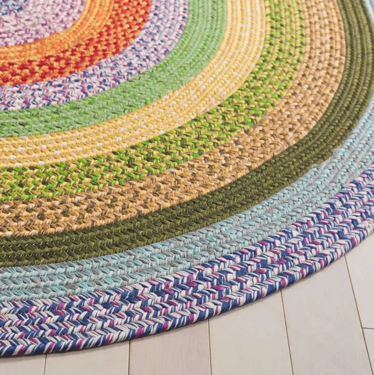 BRAIDED Hand Woven 6' x 9' Oval area rug