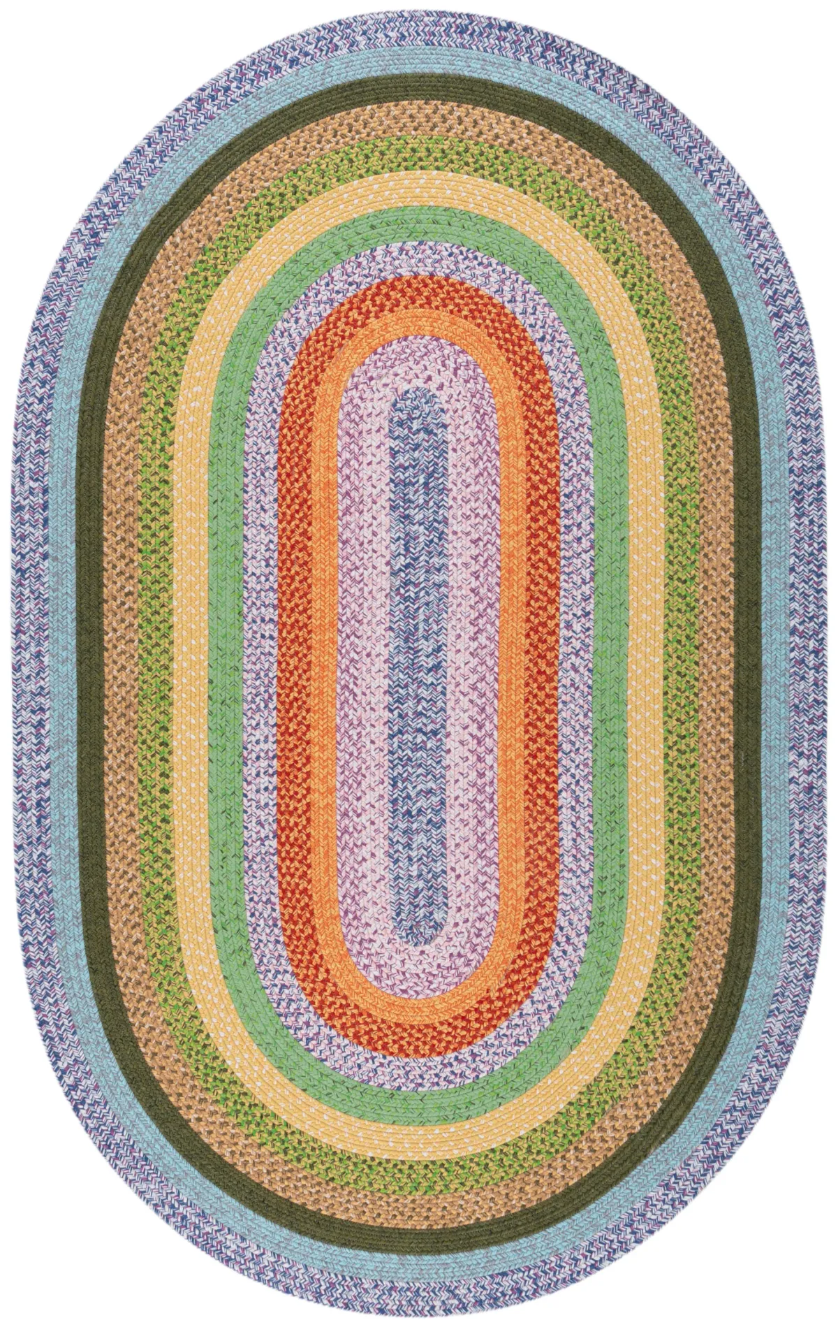 BRAIDED Hand Woven 6' x 9' Oval area rug