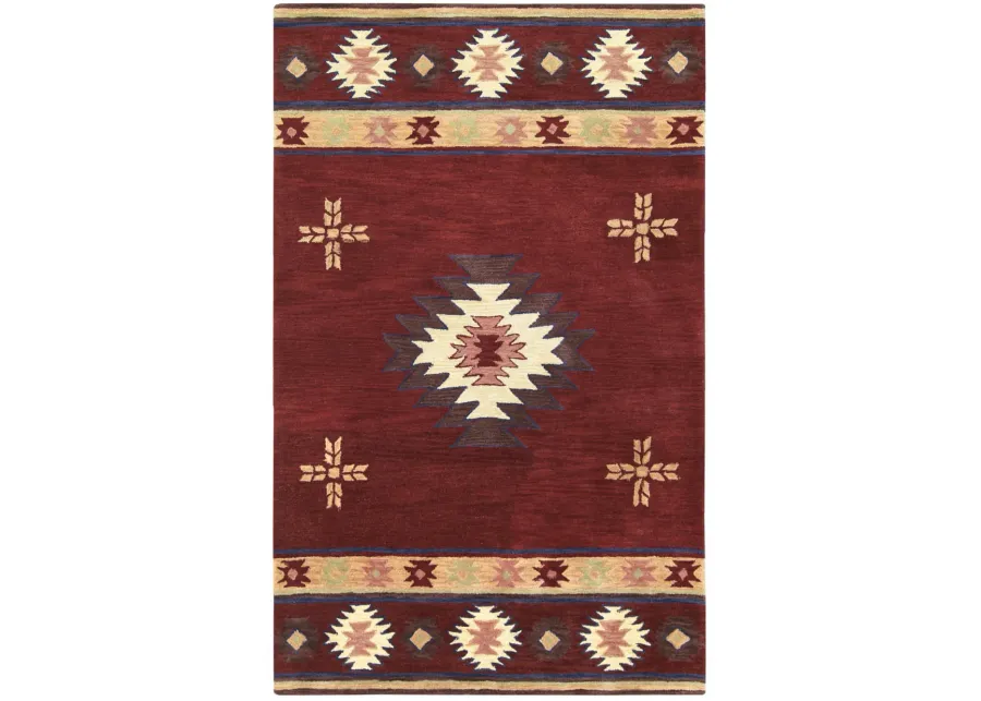 Southwest Red Southwest/Tribal Wool 5' x 8' Rectangle Rug