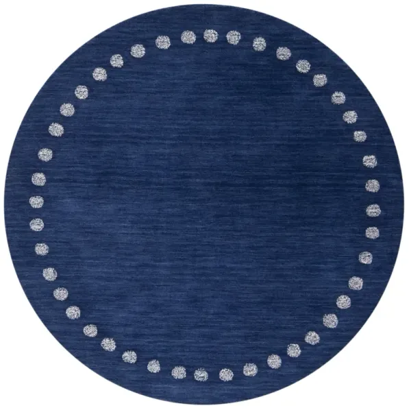 SAFAVIEH KIDS 802 NAVY 7' x 7' Round Round Rug