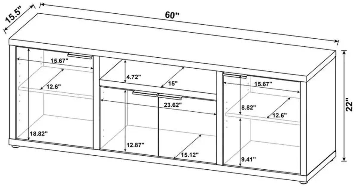 Tabby 3-piece Entertainment Center With 60" TV Stand Mango