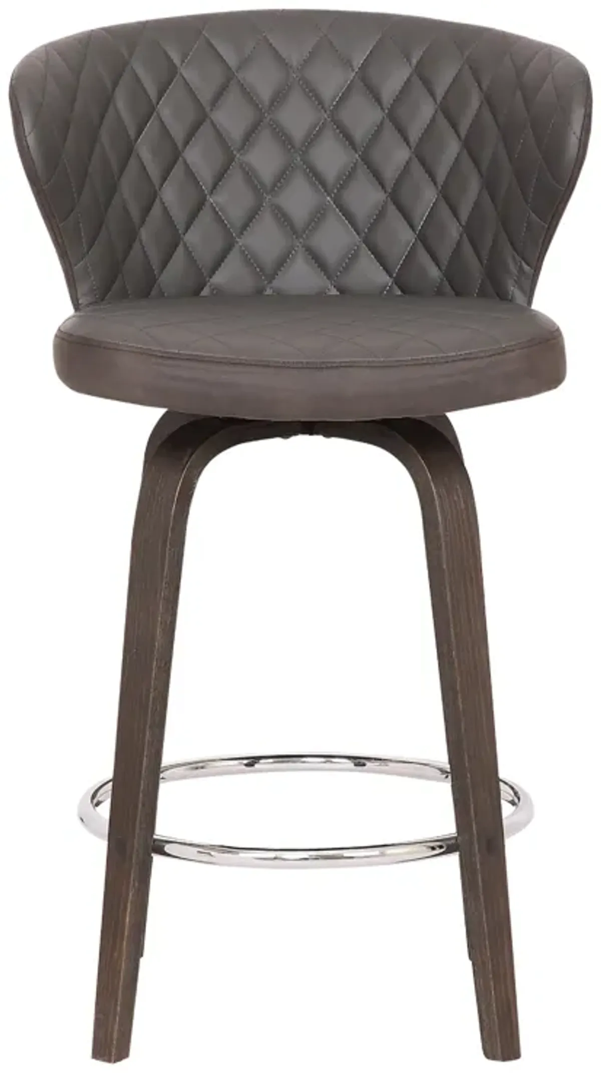 Mynette 30" Swivel Brown Faux Leather Bar Stool