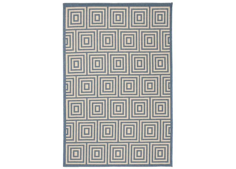 LINDEN 173 Collection LND173N-4 Cream / Blue 4' X 6'