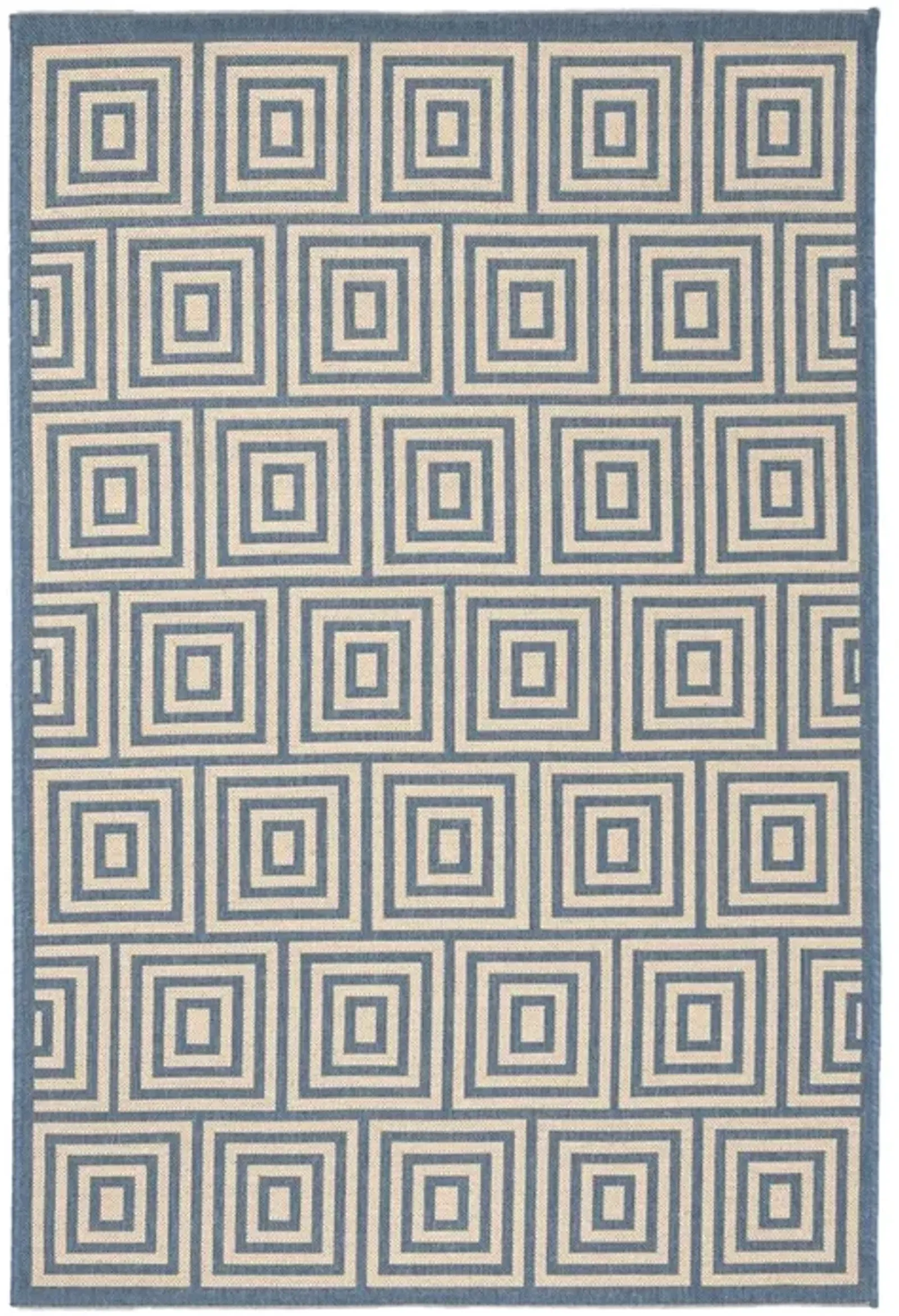 LINDEN 173 Collection LND173N-4 Cream / Blue 4' X 6'