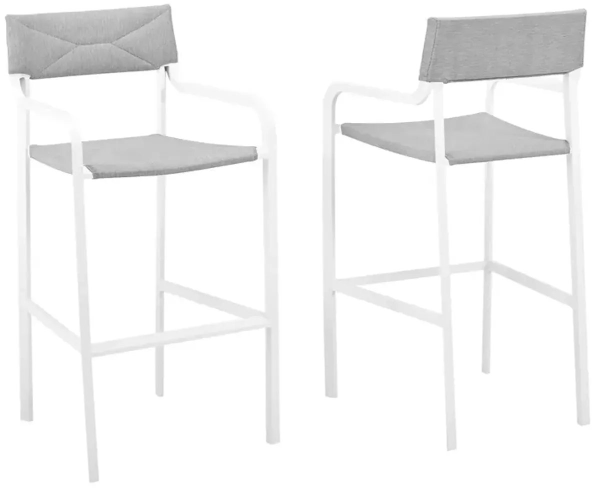 Raleigh Outdoor Patio Aluminum Bar Stool Set of 2