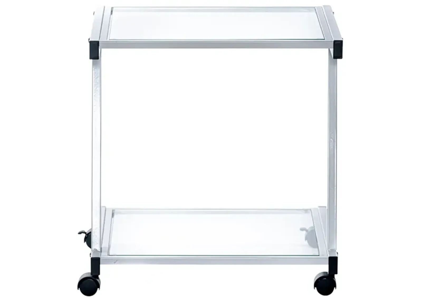 L-Series Printer Cart in White with Clear Glass