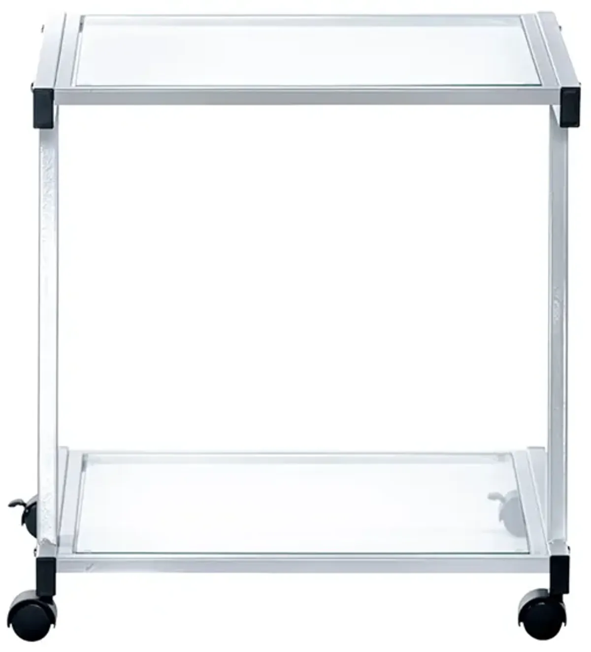 L-Series Printer Cart in White with Clear Glass