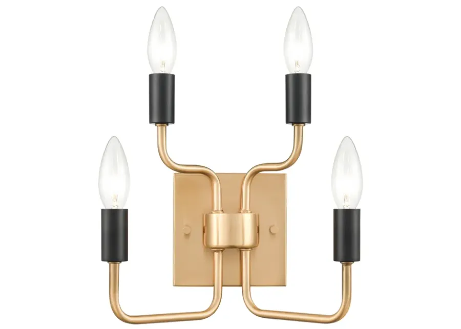 Epping Avenue 10" High 2-Light Sconce - Aged Brass