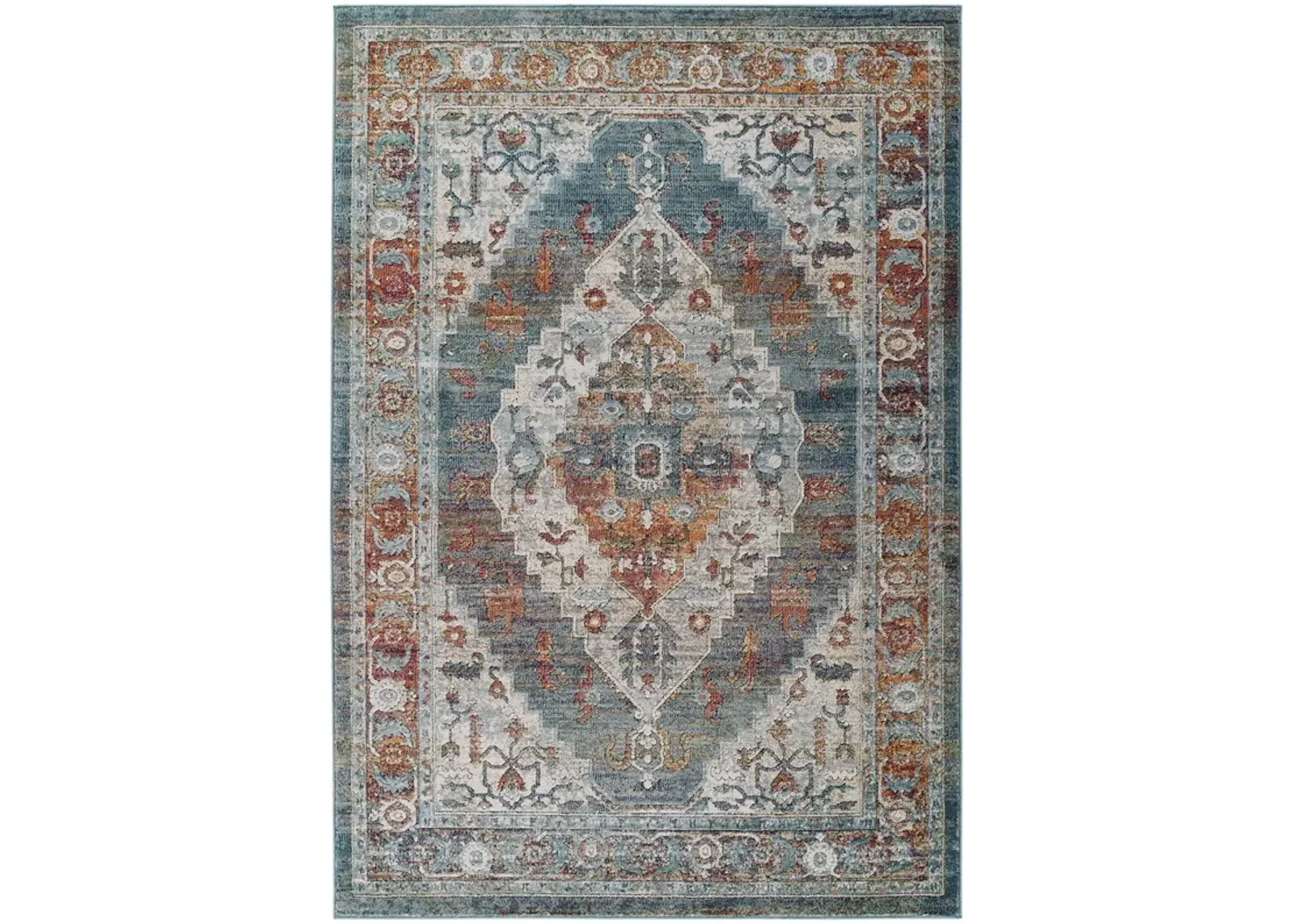 Tribute Camellia Distressed Vintage Floral Persian Medallion 5x8 Area Rug