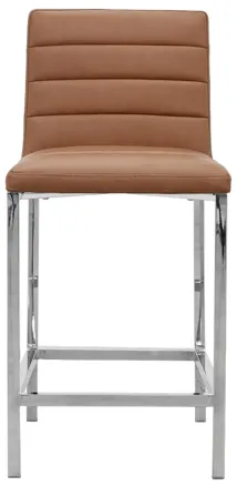 Amalfi Metal Back Counter Stool in Cognac