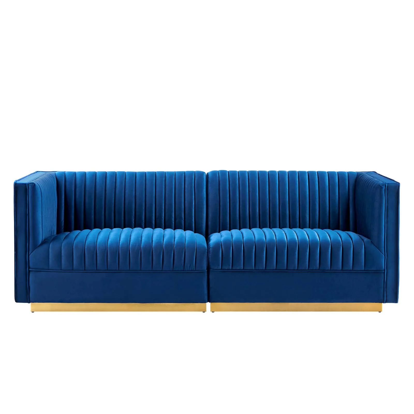 Sanguine Channel Tufted Performance Velvet Modular  Loveseat