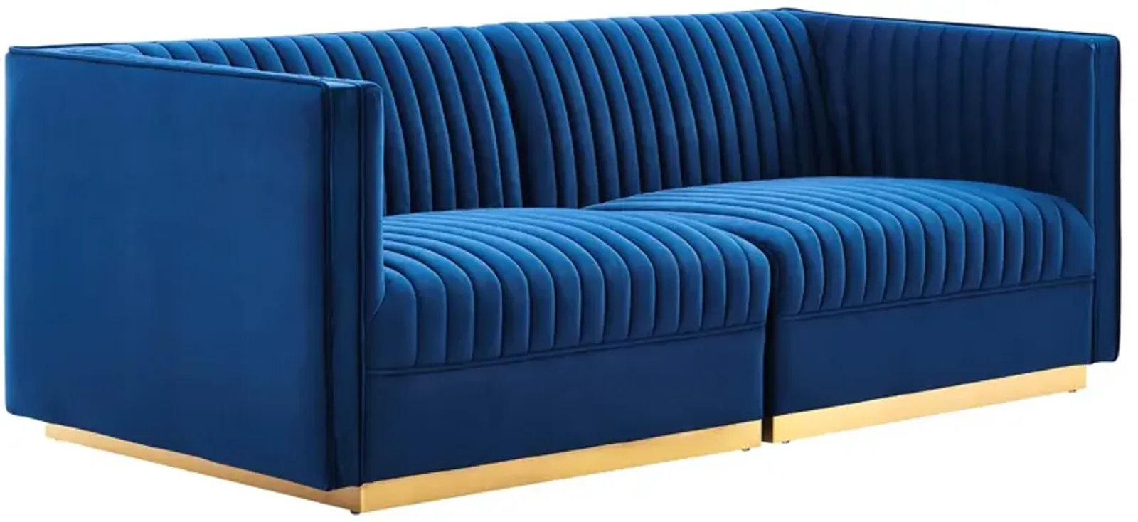 Sanguine Channel Tufted Performance Velvet Modular  Loveseat