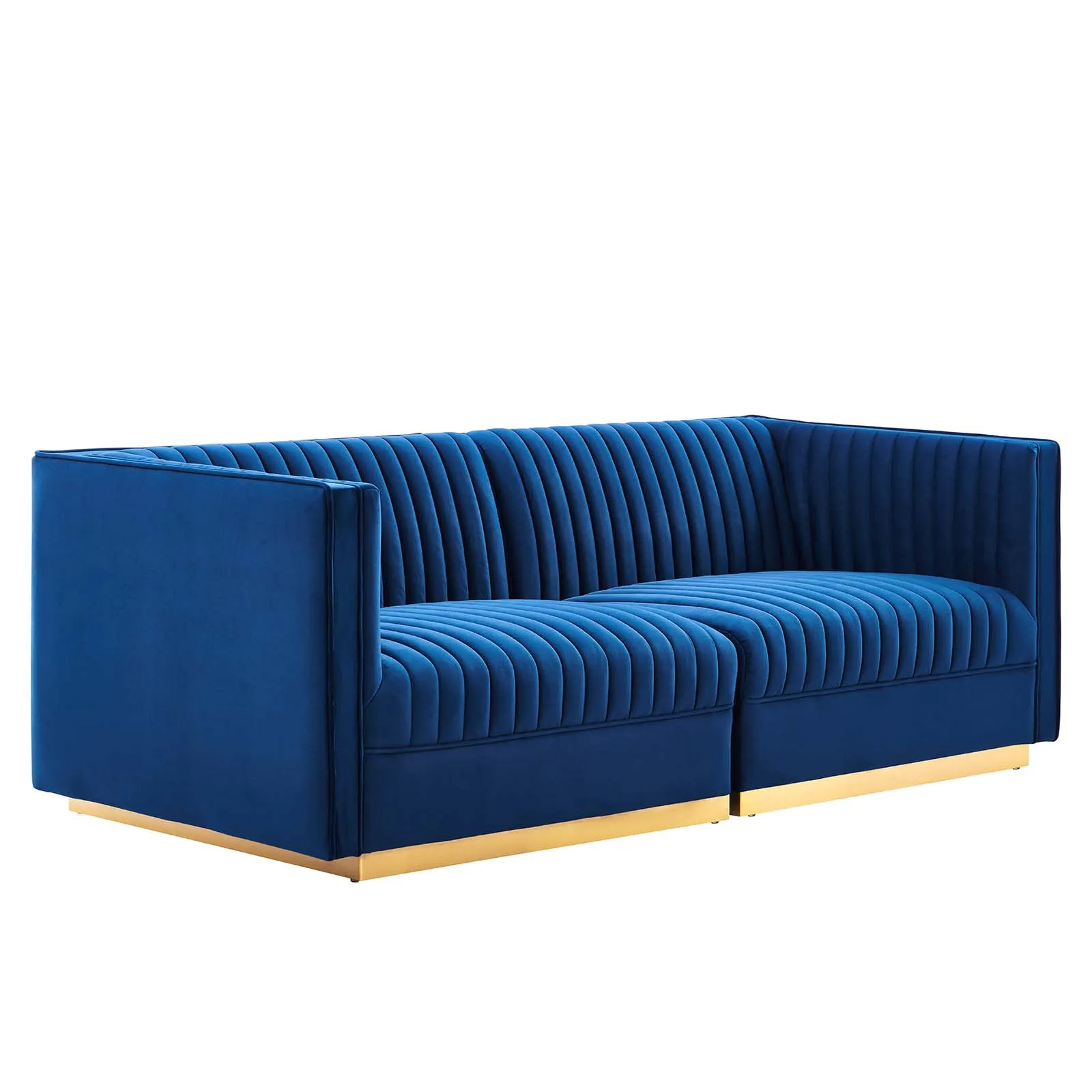 Sanguine Channel Tufted Performance Velvet Modular  Loveseat