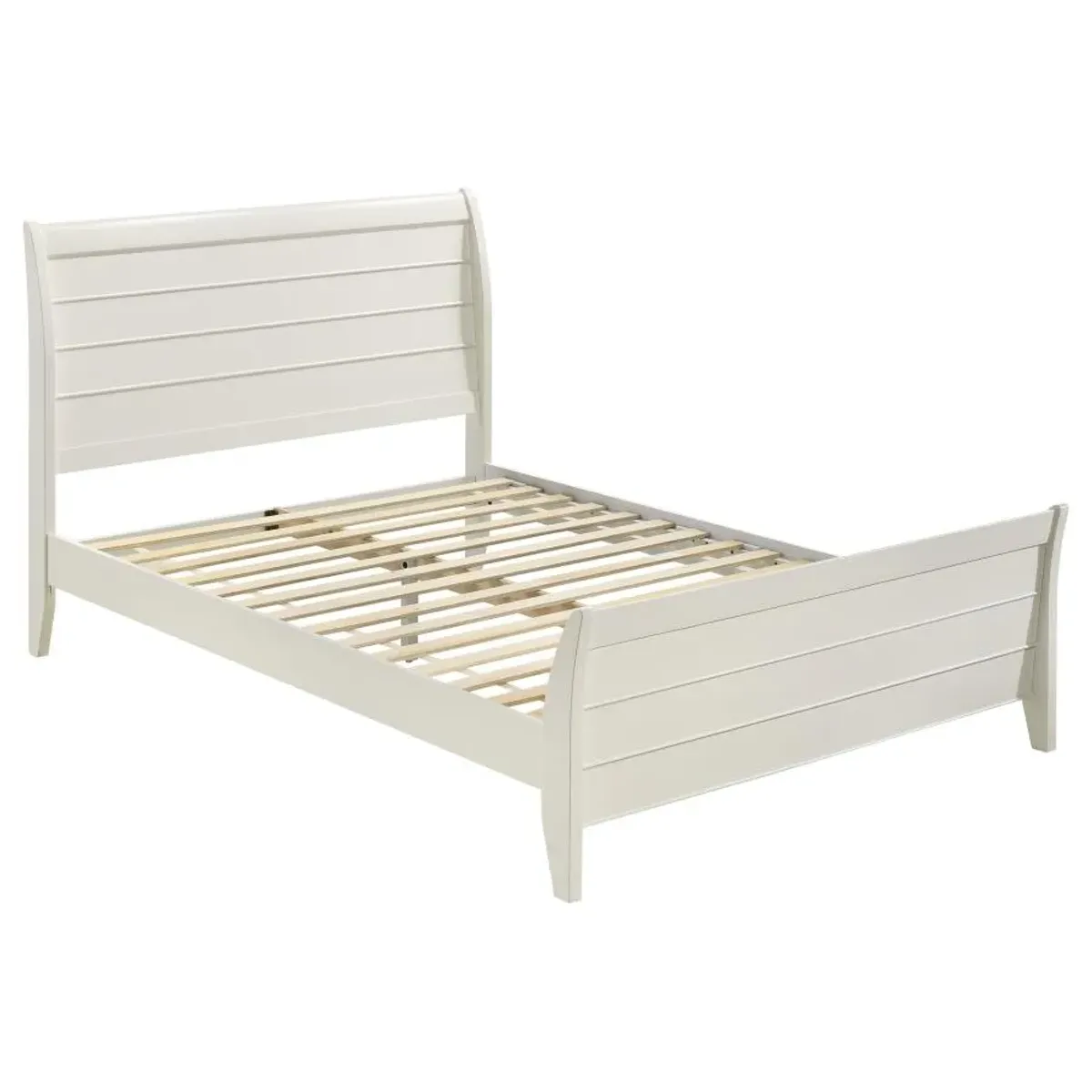 Jordy Full Sleigh Platform Bed Cream White