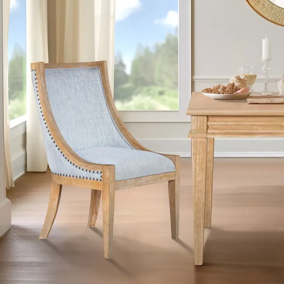 Upholstered Dining Chair with Nailhead Trim