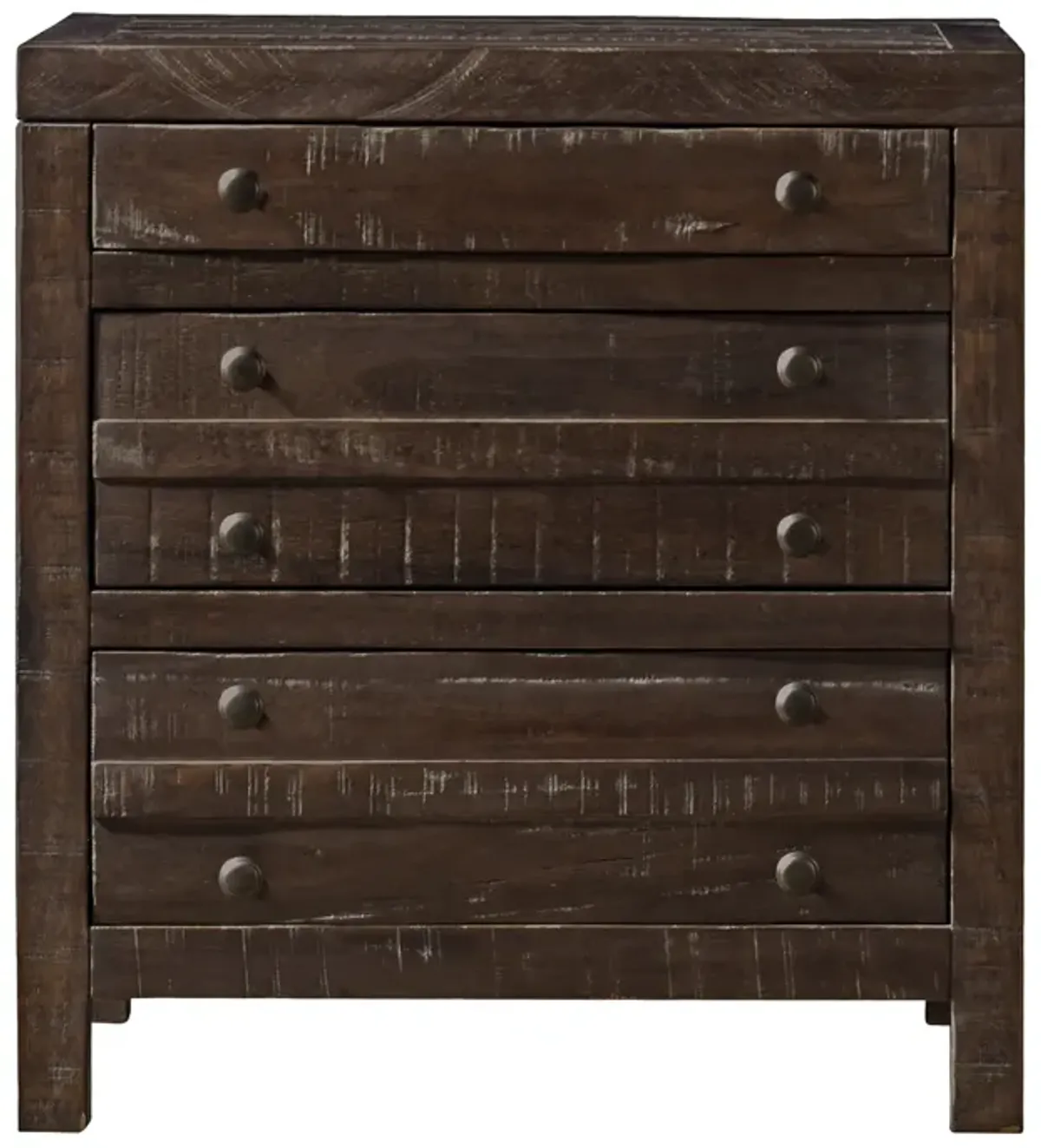 Townsend Three Drawer Solid Wood Nightstand in Java