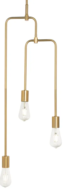 Chandler 3 Light Brass Metal Pendant