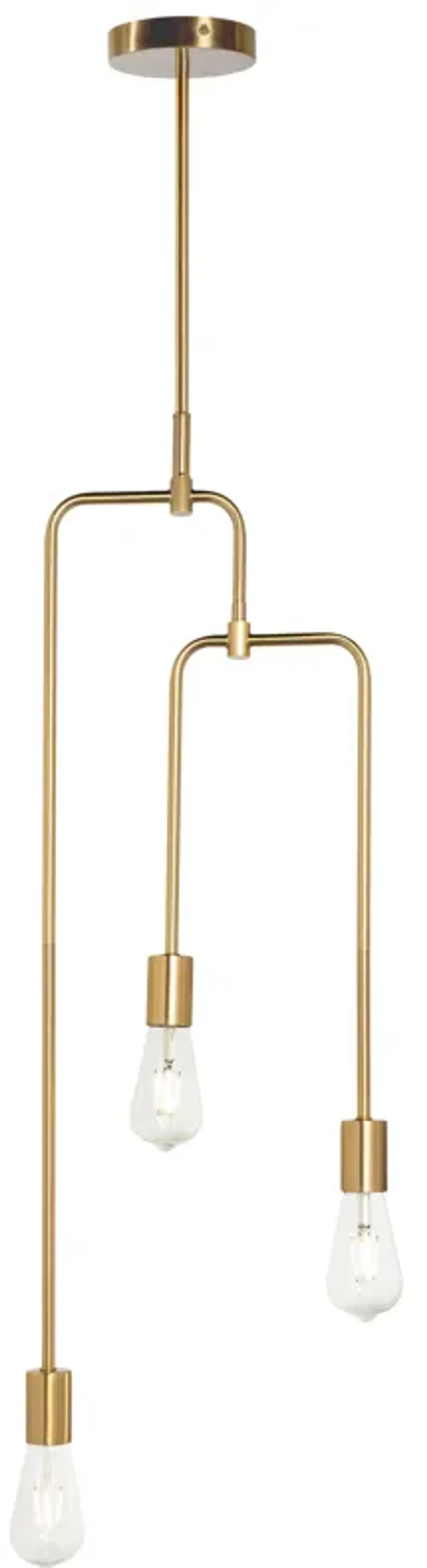 Chandler 3 Light Brass Metal Pendant