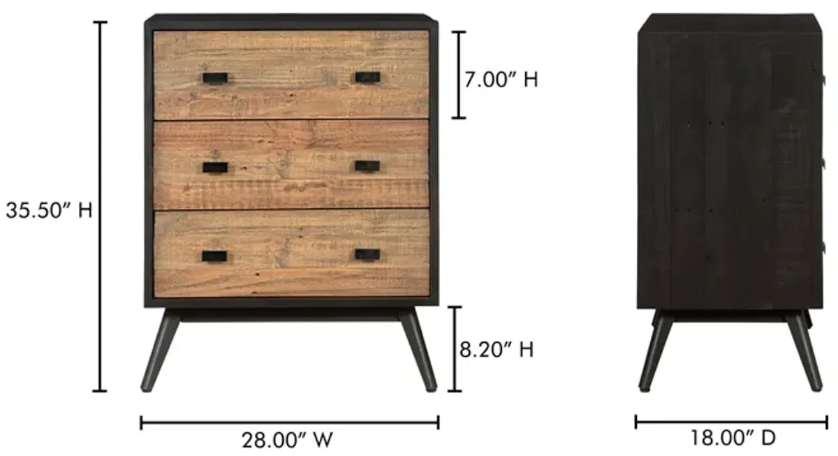 NOVA 3 DRAWER NIGHTSTAND