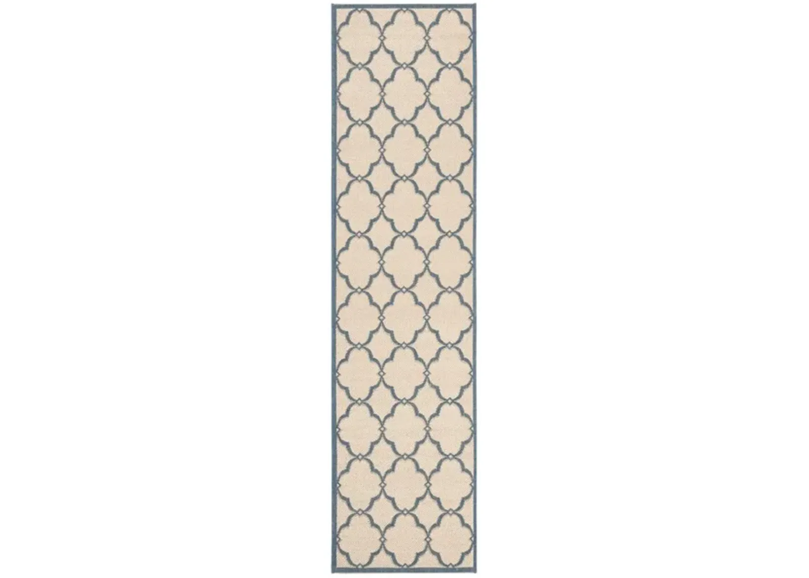 LINDEN 125 Collection LND125N-28 Cream / Blue 2'-2" X 8'