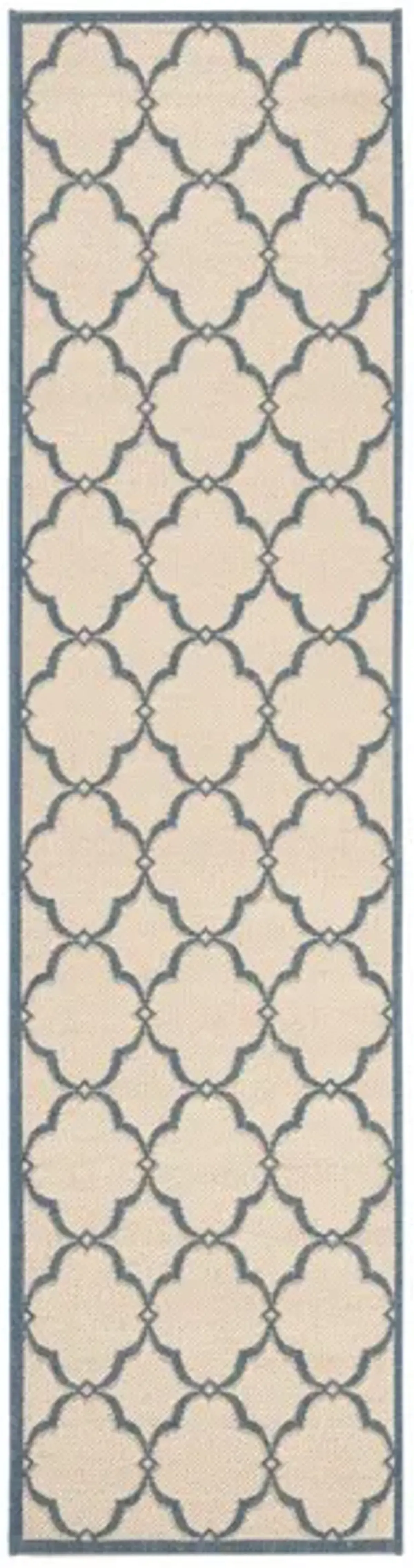 LINDEN 125 Collection LND125N-28 Cream / Blue 2'-2" X 8'