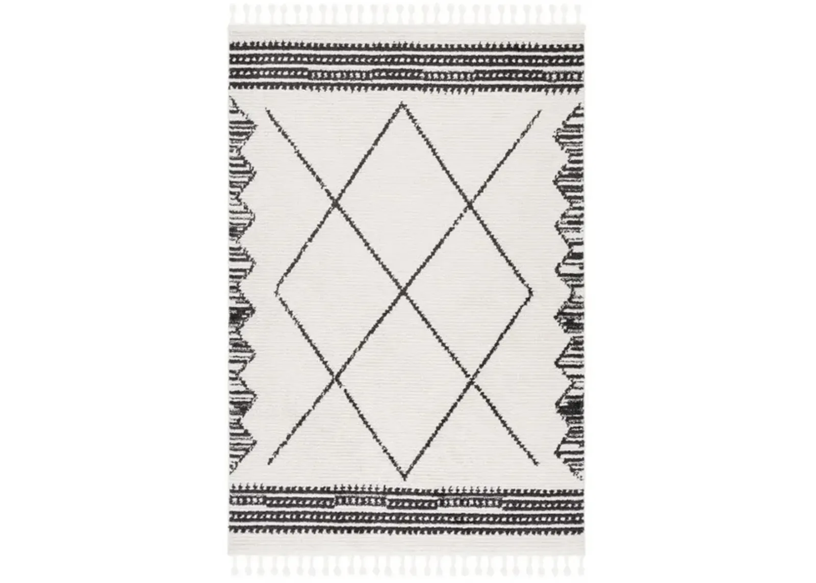 MOROCCAN TASSEL Small Rectangle Power Loomed 5'-5" x 7'-6" Rug