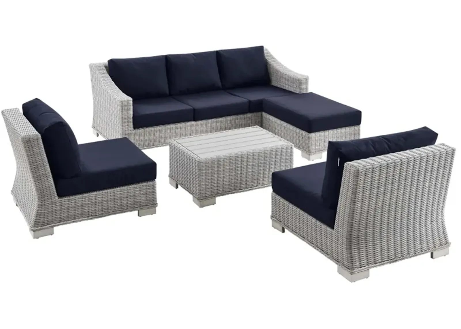 Conway 5-Piece Outdoor Patio Wicker Rattan Furniture Set