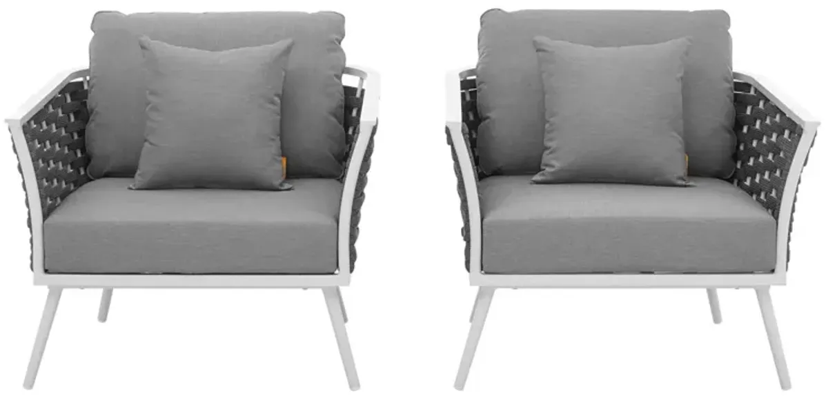 Stance Armchair Outdoor Patio Aluminum Set of 2