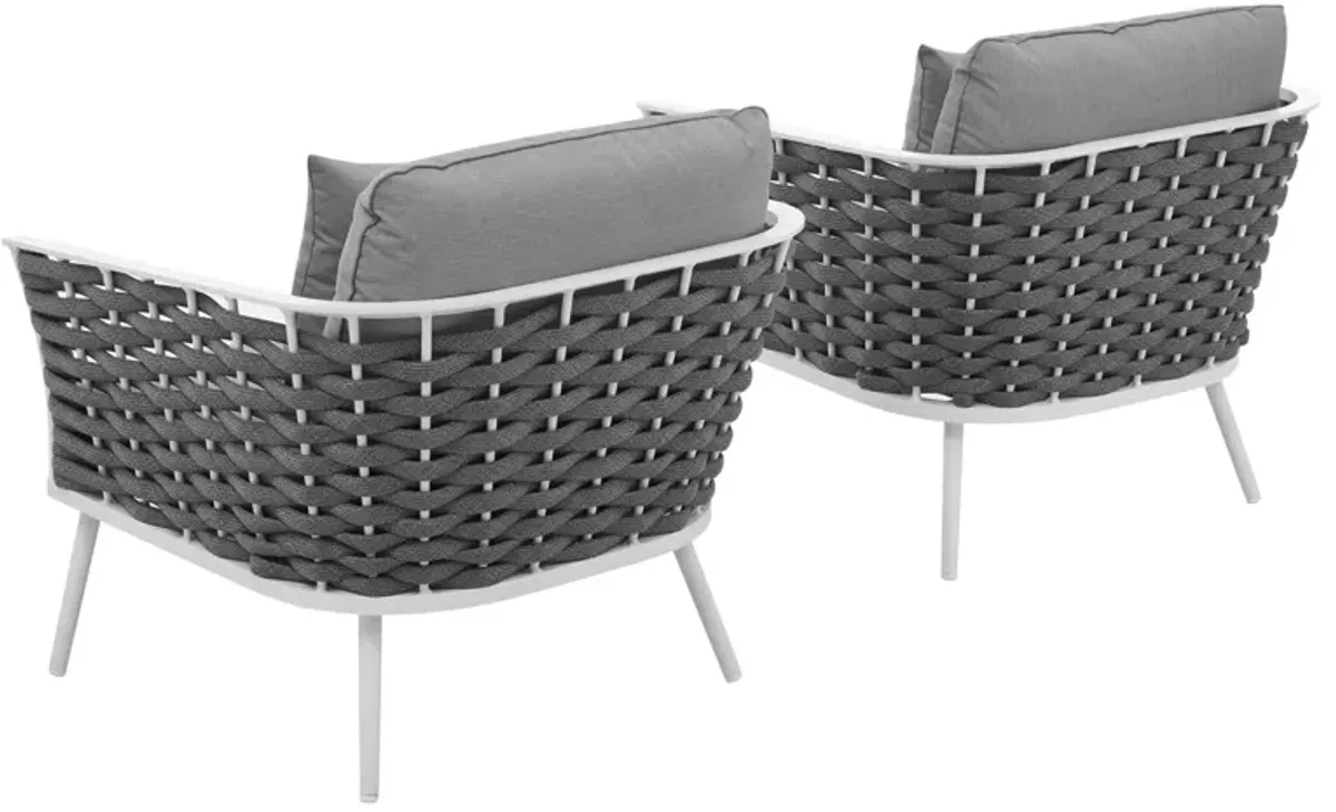 Stance Armchair Outdoor Patio Aluminum Set of 2