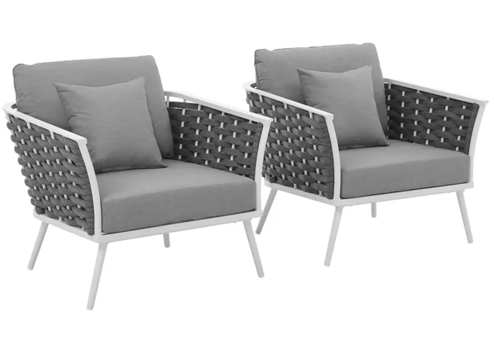 Stance Armchair Outdoor Patio Aluminum Set of 2