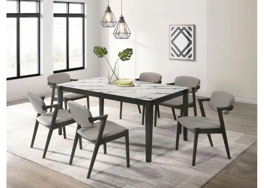 Stevie 7-piece Rectangular Dining Set White and Black