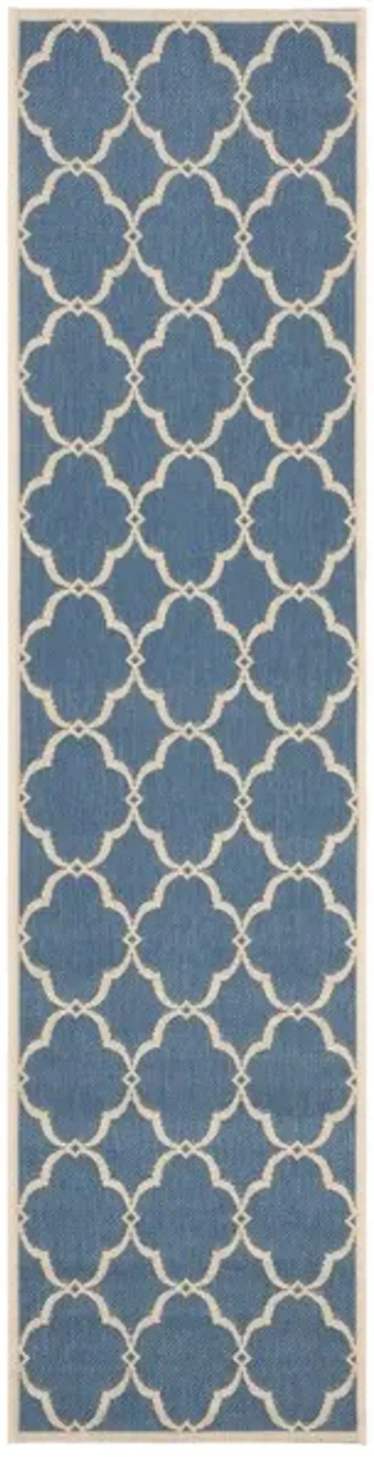 LINDEN 125 Collection LND125M-28 Blue / Creme 2'-2" X 8'