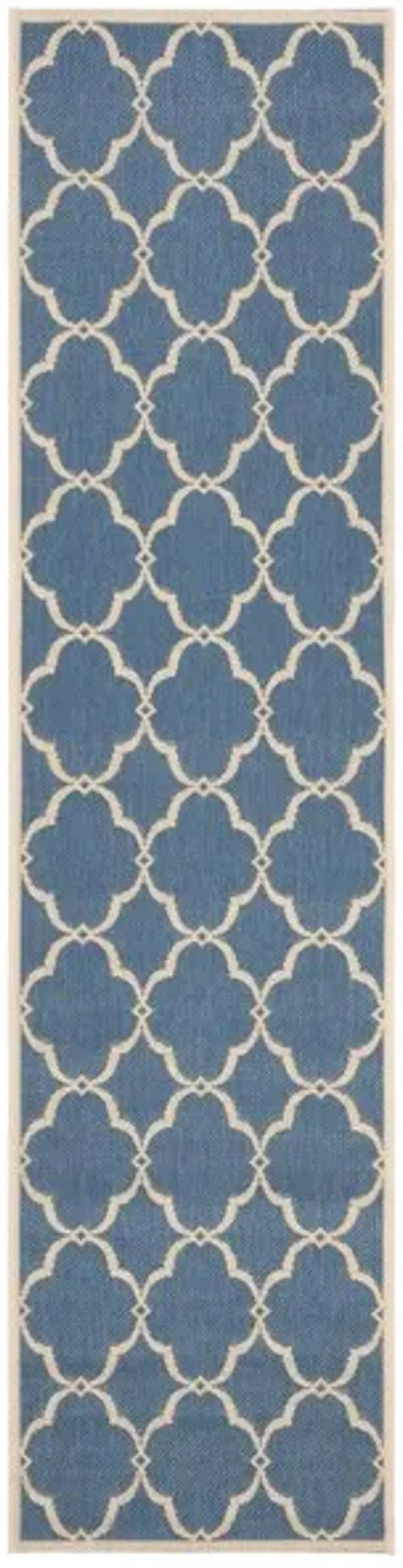 LINDEN 125 Collection LND125M-28 Blue / Creme 2'-2" X 8'