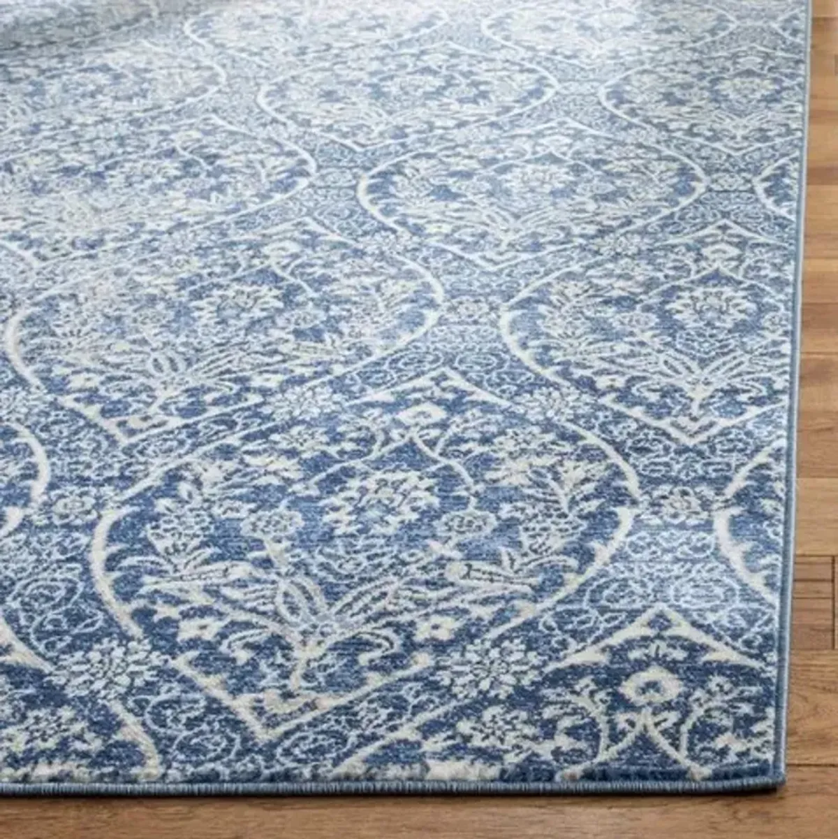 Brentwood 860 Navy / Light Grey 2' X 8' Runner Powerloomed Rug