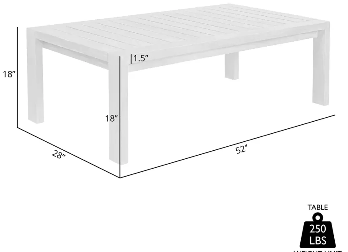 Relic Outdoor Patio Coffee Table in Weathered Eucalyptus Wood