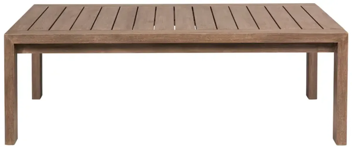 Relic Outdoor Patio Coffee Table in Weathered Eucalyptus Wood