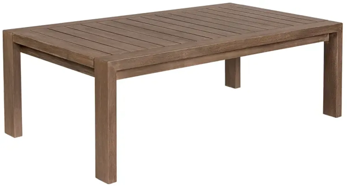 Relic Outdoor Patio Coffee Table in Weathered Eucalyptus Wood