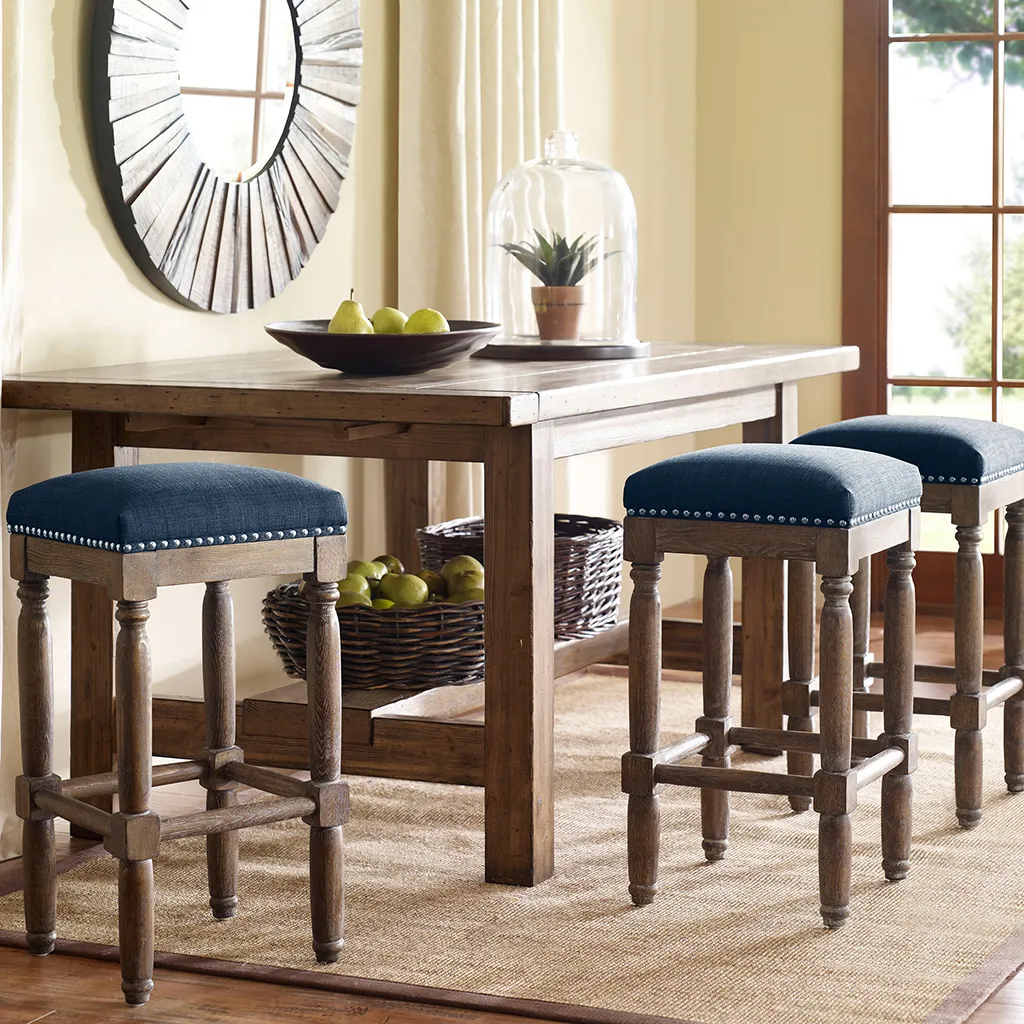 Madison Park Cirque Navy Counter Stool Set of 2