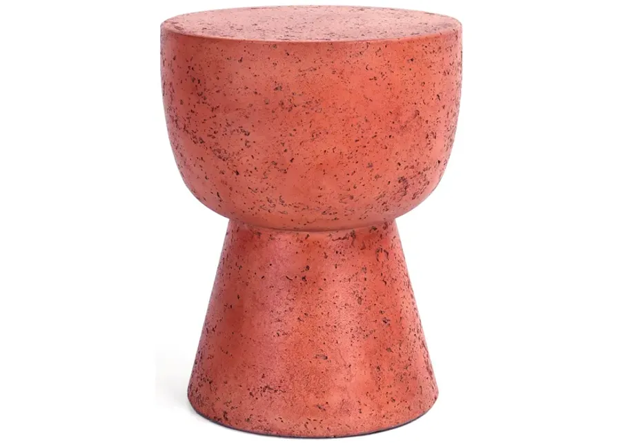 Dean Concrete Outdoor Accent Table in Rust