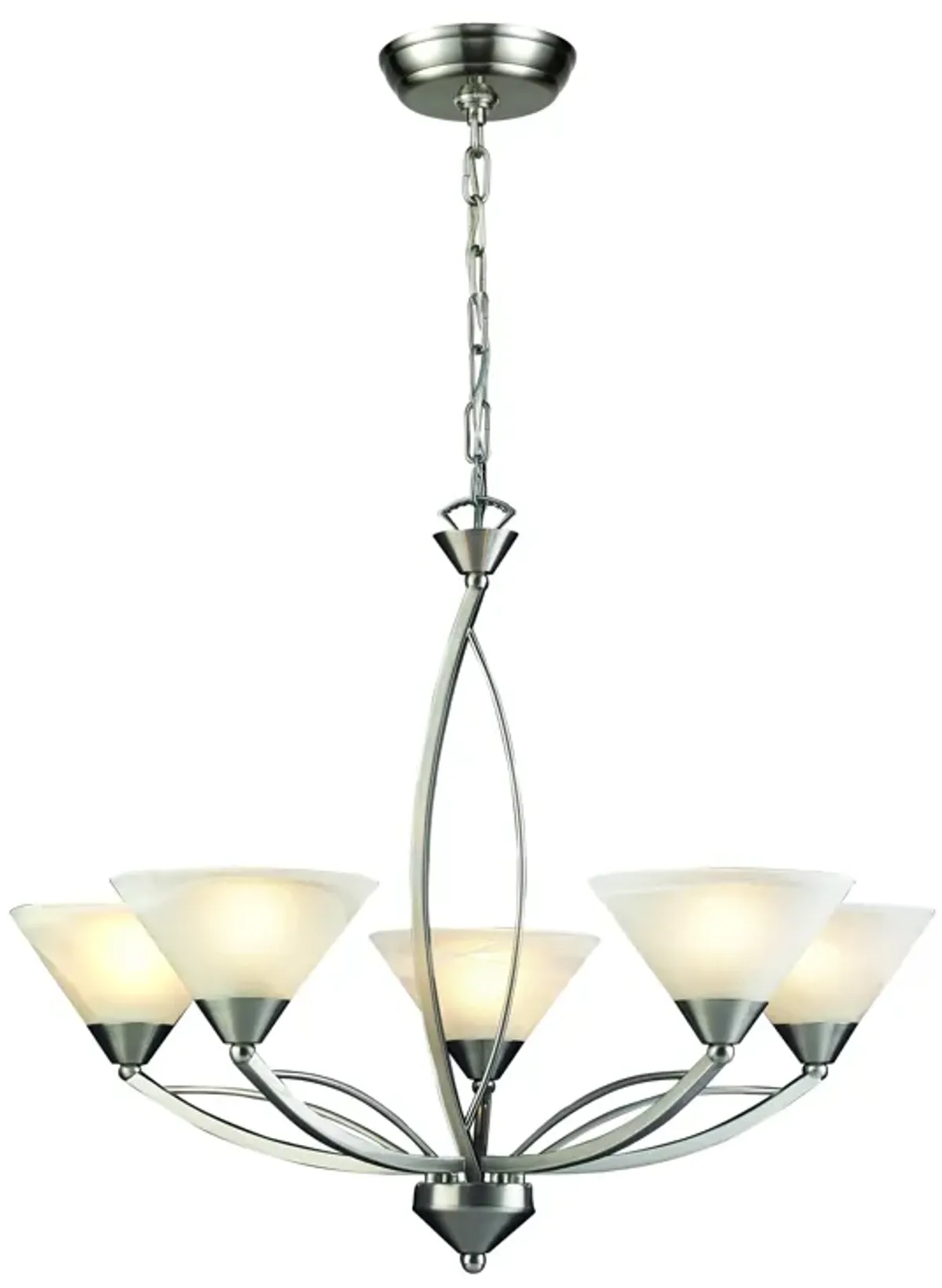 Elysburg 28" Wide 5-Light Chandelier - Satin Nickel