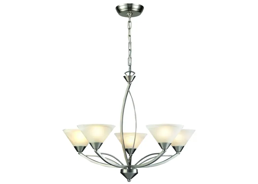 Elysburg 28" Wide 5-Light Chandelier - Satin Nickel