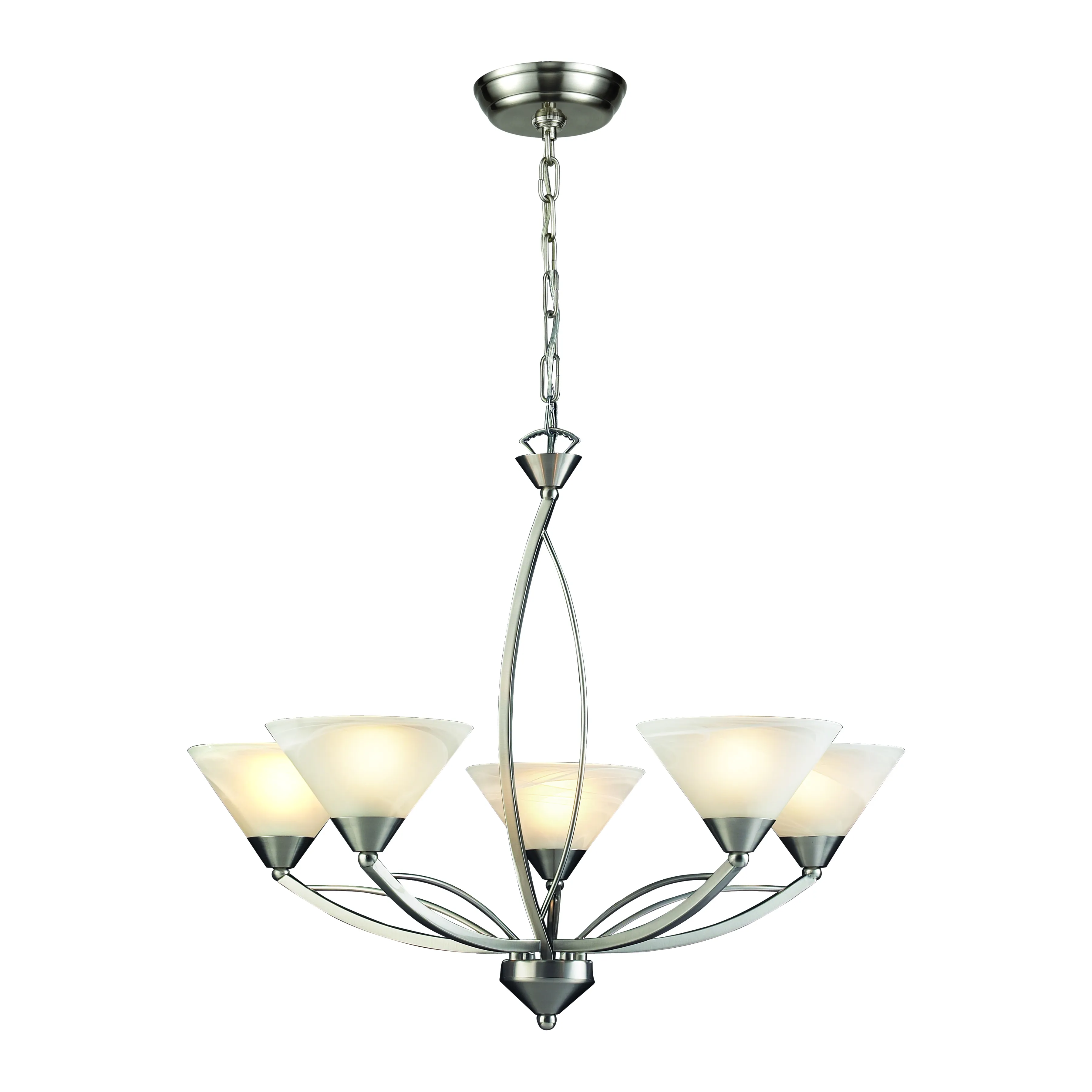 Elysburg 28" Wide 5-Light Chandelier - Satin Nickel